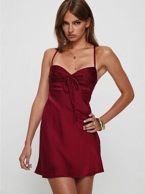 Princess Polly Glendon Mini Dress Burgundy
